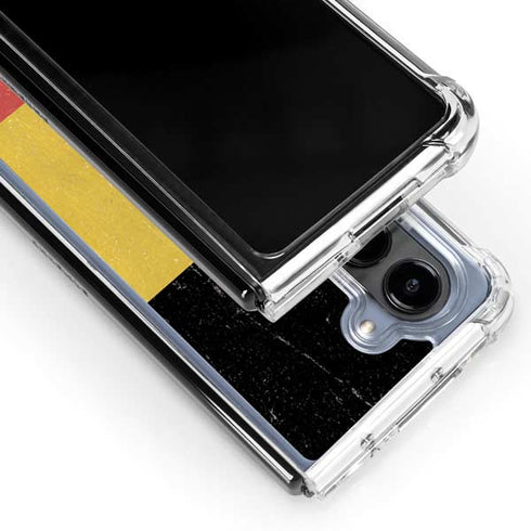 Belgium Flag Distressed Galaxy Z Fold5 5G Clear Case